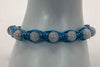 Blue Gemstone Fishbone Macrame Bracelet